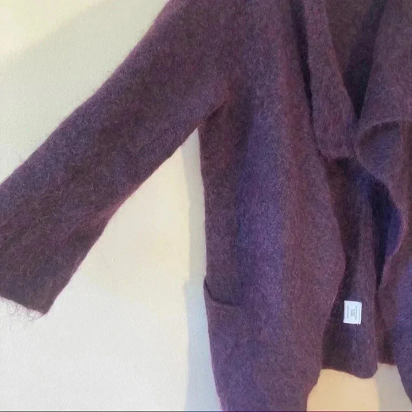 Eileen Fisher superkid  mohair purpl open cardigan - Picture 5 of 6